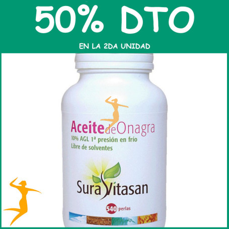 ACEITE DE ONAGRA 500Mg. 540 PERLAS 1ª PRESION FRIO SURA VITASAN OFERTA 2 UD