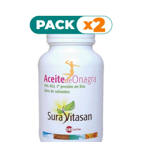 Pack 2x ACEITE DE ONAGRA 500Mg. 540 PERLAS 1ª PRESION FRIO SURA VITASAN