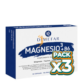 Pack 3x MAGNESIO³ + B6 30 CÁPSULAS DIMEFAR