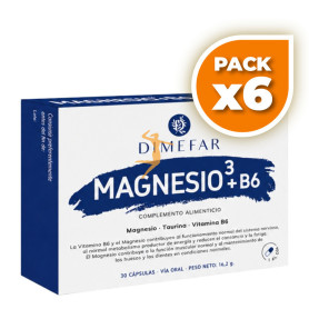 Pack 6x MAGNESIO³ + B6 30 CÁPSULAS DIMEFAR