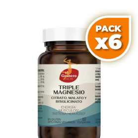 Pack 6x TRIPLE MAGNESIO 60 COMPRIMIDOS EL GRANERO