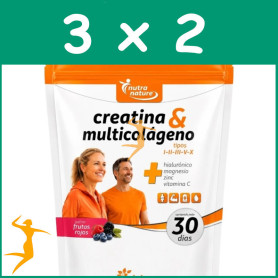 Pack 3x2 CREATINA Y MULTICOLÁGENO 270Gr PINISAN