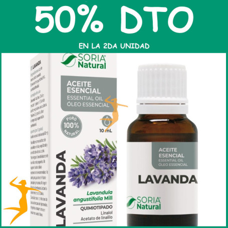 ACEITE ESENCIAL DE LAVANDA 10ML SORIA NATURAL OFERTA 2 UD