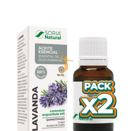 Pack 2x ACEITE ESENCIAL DE LAVANDA 10ML SORIA NATURAL