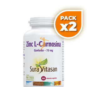 Pack 2x ZINC L-CARNOSINA 60 CÁPSULAS SURA VITASAN