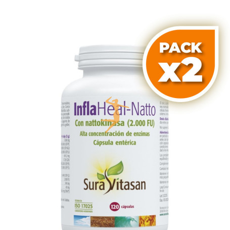 Pack 2x INFLA HEAL-NATTO 120 CÁPSULAS SURA VITASAN