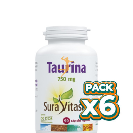 Pack 6x TAURINA 750MG 90 CÁPSULAS SURA VITASAN
