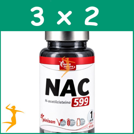 Pack 3x2 NAC (N-ACETILCISTEÍNA) 60 CÁPSULAS PINISAN