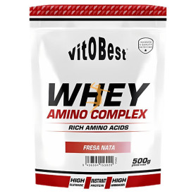 WHEY AMINO COMPLEX SABOR FRESAS CON NATA 500G VIT.O.BEST