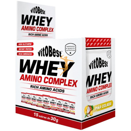 WHEY AMINO COMPLEX SABOR PIÑA COLADA 15 SOBRES VIT.O.BEST