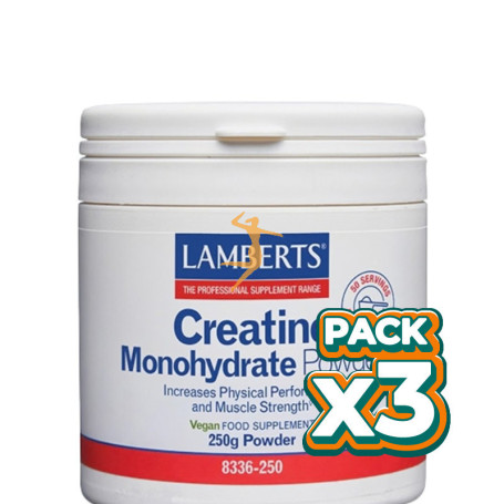 Pack 3x CREATINA MONOHIDRATO 250G LAMBERTS