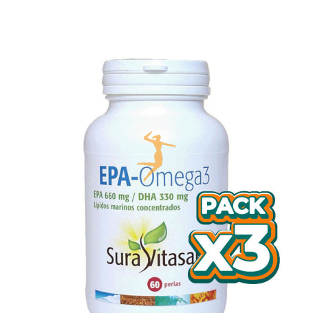 Pack 3x EPA OMEGA 3 1.414Mg. 60 PERLAS SURA VITASAN