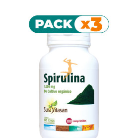 Pack 3x SPIRULINA 1.000Mg. 100 COMPRIMIDOS SURA VITASAN