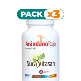 Pack 3x ARÁNDANO ROJO 600Mg. 60 CÁPSULAS SURA VITASAN