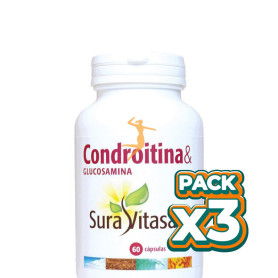 Pack 3x CONDROITINA & GLUCOSAMINA 60 CÁPSULAS SURA VITASAN