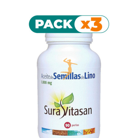 Pack 3x ACEITE DE LINO 1.000Mg. 90 PERLAS SURA VITASAN