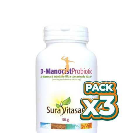 Pack 3x D-MANOCISTPROBIOTIC 50Gr. SURA VITASAN