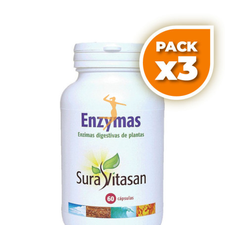 Pack 3x ENZYMAS VEGETALES 60 CÁPSULAS SURA VITASAN