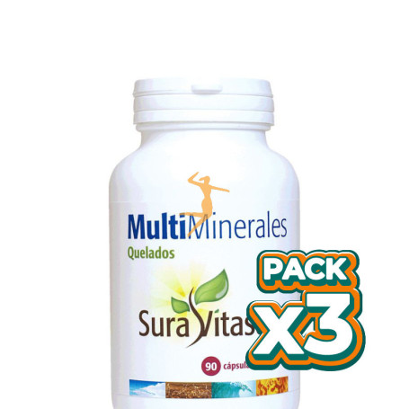 Pack 3x MULTI MINERALES QUELADOS 90 CÁPSULAS SURA VITASAN