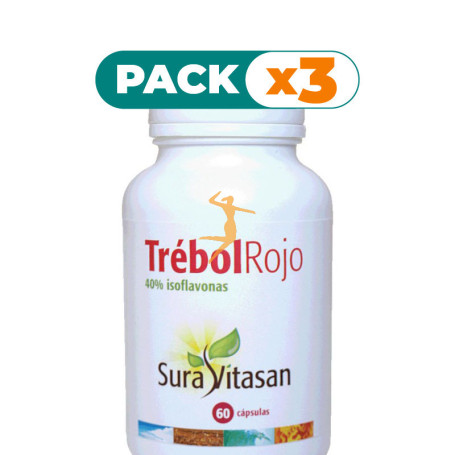 Pack 3x TRÉBOL ROJO 40% ISOFLAVONAS 60 CÁPSULAS SURA VITASAN