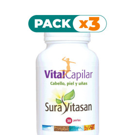 Pack 3x VITALCAPILAR 30 PERLAS SURA VITASAN
