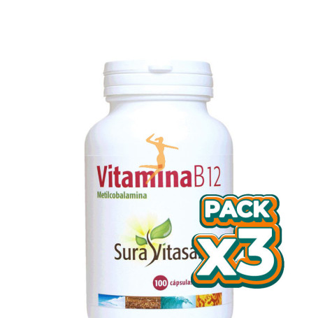 Pack 3x VITAMINA B12 500Mcg. 100 CÁPSULAS SURA VITASAN