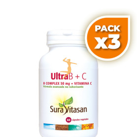 Pack 3x ULTRA B COMPLEX + C 60 CÁPSULAS SURA VITASAN