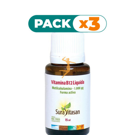 Pack 3x VITAMINA B12 15Ml. SURA VITASAN