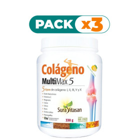 Pack 3x COLÁGENO MULTI MAX 5 330GR SURA VITASAN