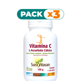 Pack 3x VITAMINA C L-ASCORBATO 150 GR SURA VITASAN