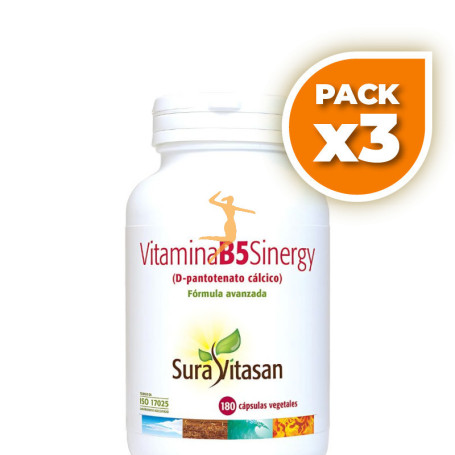 Pack 3x VITAMINA B5 SINERGY 180 CÁPSULAS SURA VITASAN