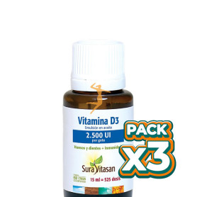 Pack 3x VITAMINA D3 2.500UI 15ML SURA VITASAN