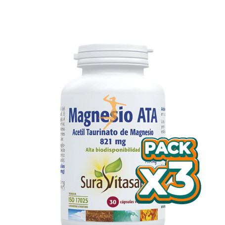 Pack 3x MAGNESIO ATA 30 CÁPSULAS SURA VITASAN