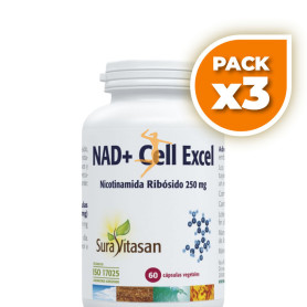 Pack 3x NAD+ CELL EXCEL 60 CÁPSULAS SURA VITASAN