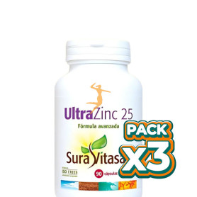 Pack 3x ULTRA ZINC 25 90 CAPSULAS SURA VITASAN