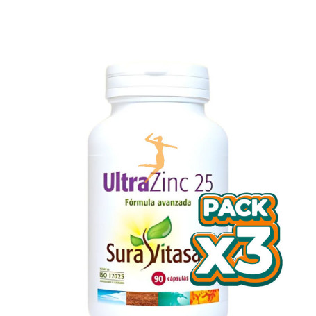 Pack 3x ULTRA ZINC 25 90 CAPSULAS SURA VITASAN