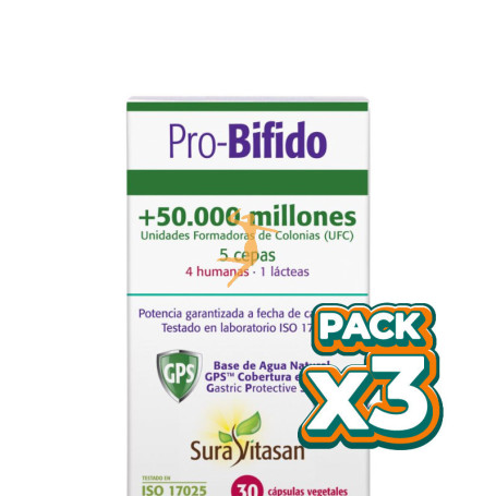 Pack 3x PRO-BIFIDO 30 CÁPSULAS SURA VITASAN