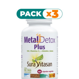 Pack 3x METAL DETOX PLUS 60 CÁPSULAS SURA VITASAN