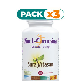 Pack 3x ZINC L-CARNOSINA 60 CÁPSULAS SURA VITASAN