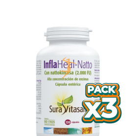 Pack 3x INFLA HEAL-NATTO 120 CÁPSULAS SURA VITASAN