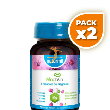 Pack 2x MAGTEIN L-TREONATO DE MAGNESIO 90 CÁPSULAS VEGETALES NATURMIL