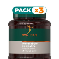 Pack 3x MONOHIDRATO DE CREATINA 650G BONUSAN
