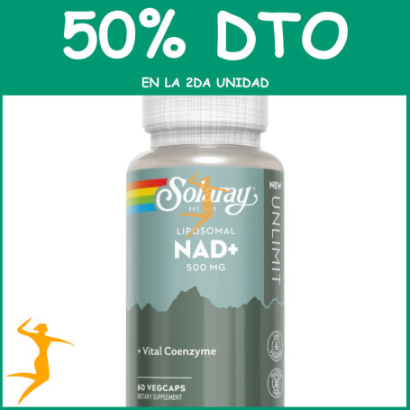 NAD+ LIPOSOMAL 500MG 60 CÁPSULAS VEGETALES SOLARAY OFERTA 2 UD