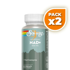 Pack 2x NAD+ LIPOSOMAL 500MG 60 CÁPSULAS VEGETALES SOLARAY