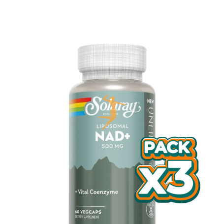 Pack 3x NAD+ LIPOSOMAL 500MG 60 CÁPSULAS VEGETALES SOLARAY
