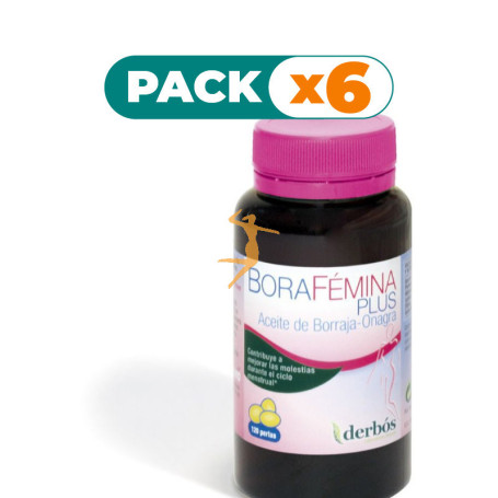 Pack 6x BORAFEMINA PLUS 120 PERLAS DERBOS