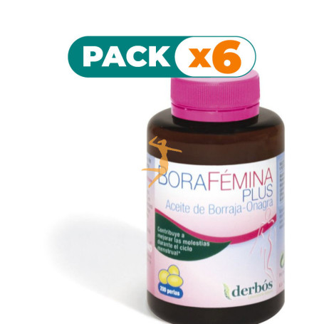 Pack 6x BORAFEMINA PLUS 200 PERLAS DERBOS