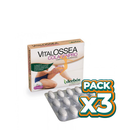 Pack 3x VITALOSSEA COLAGENPRO 30 COMPRIMIDOS DERBOS