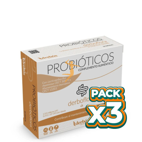 Pack 3x DERBOFLORA 30 CAPSULAS DERBOS