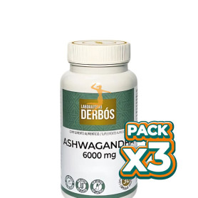 Pack 3x ASHWAGANDHA 6000MG 30 CÁPSULAS VEGETALES DERBÓS